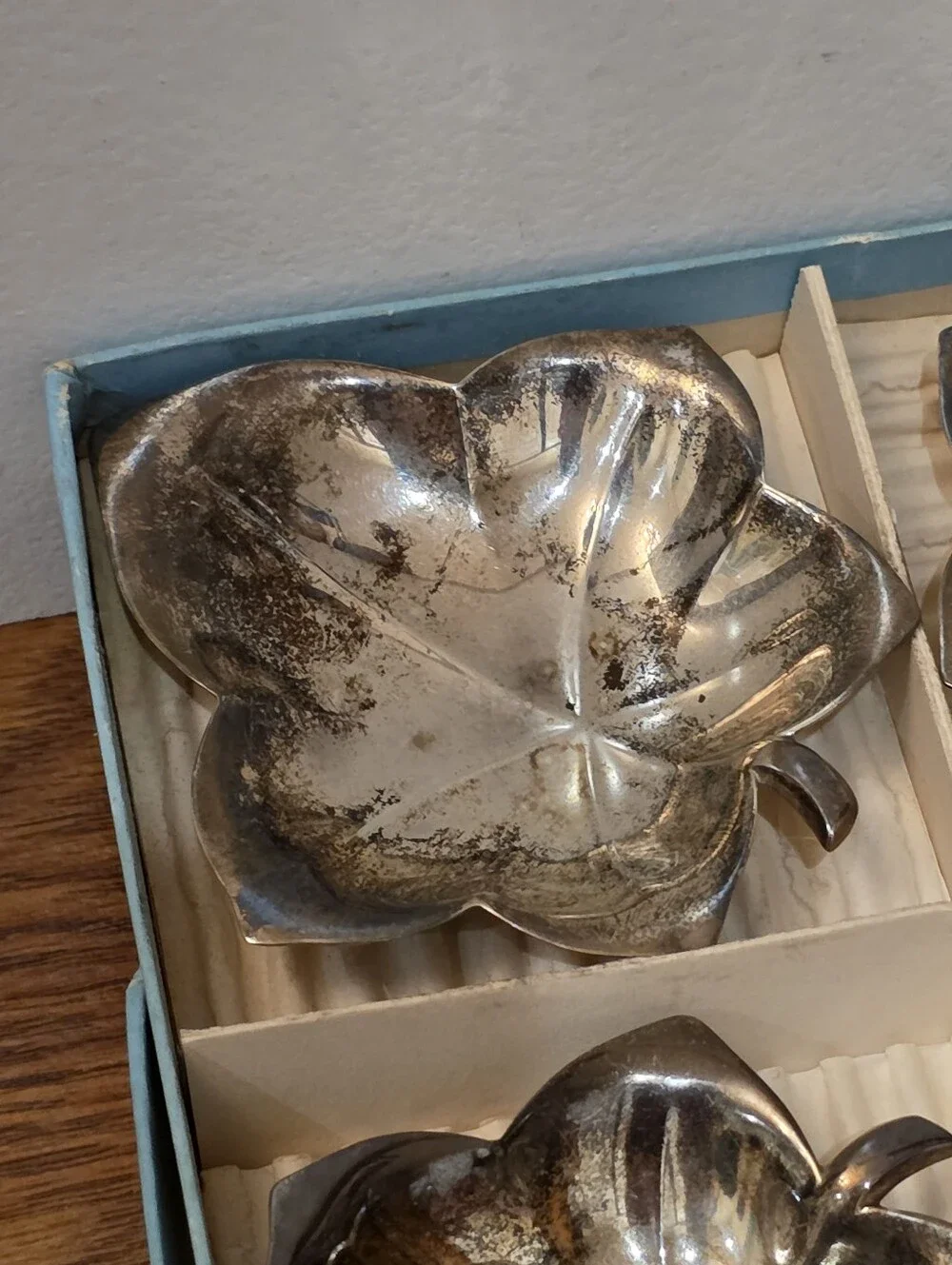 Tiffany & Co. Sterling Silver Leaf Shaped Nut Candy Trinket Dish - Set Of 4